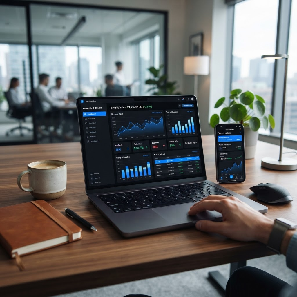 Modern fintech dashboard interface