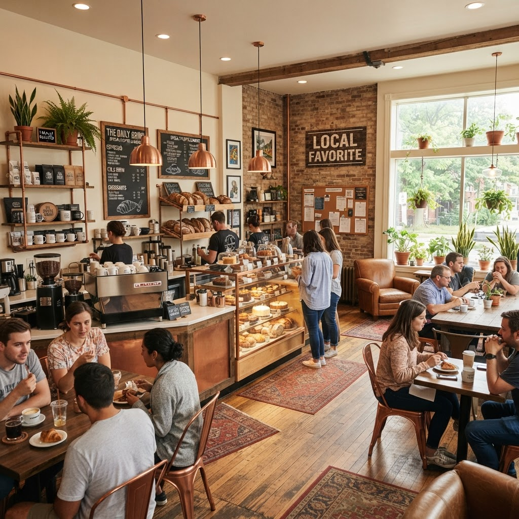 Cozy specialty coffee shop interior